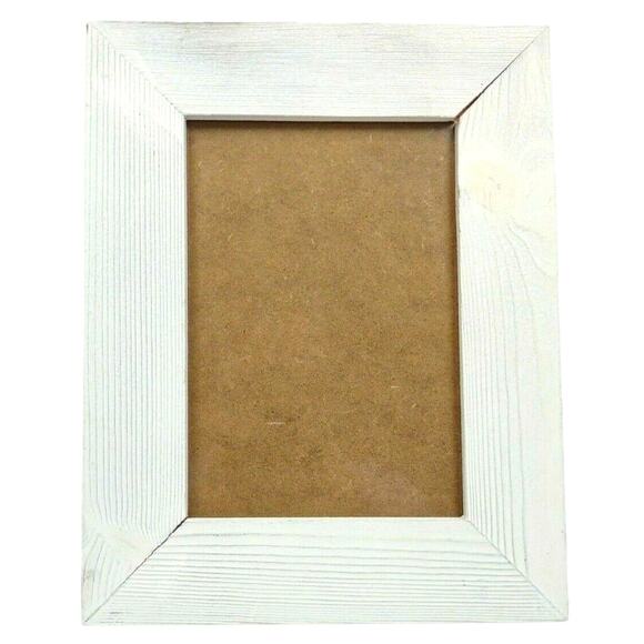 Distressed Wood Photo Frame White Holds 5 X 7" Photo Farmhouse Chic Rustic - Picture 5 of 6